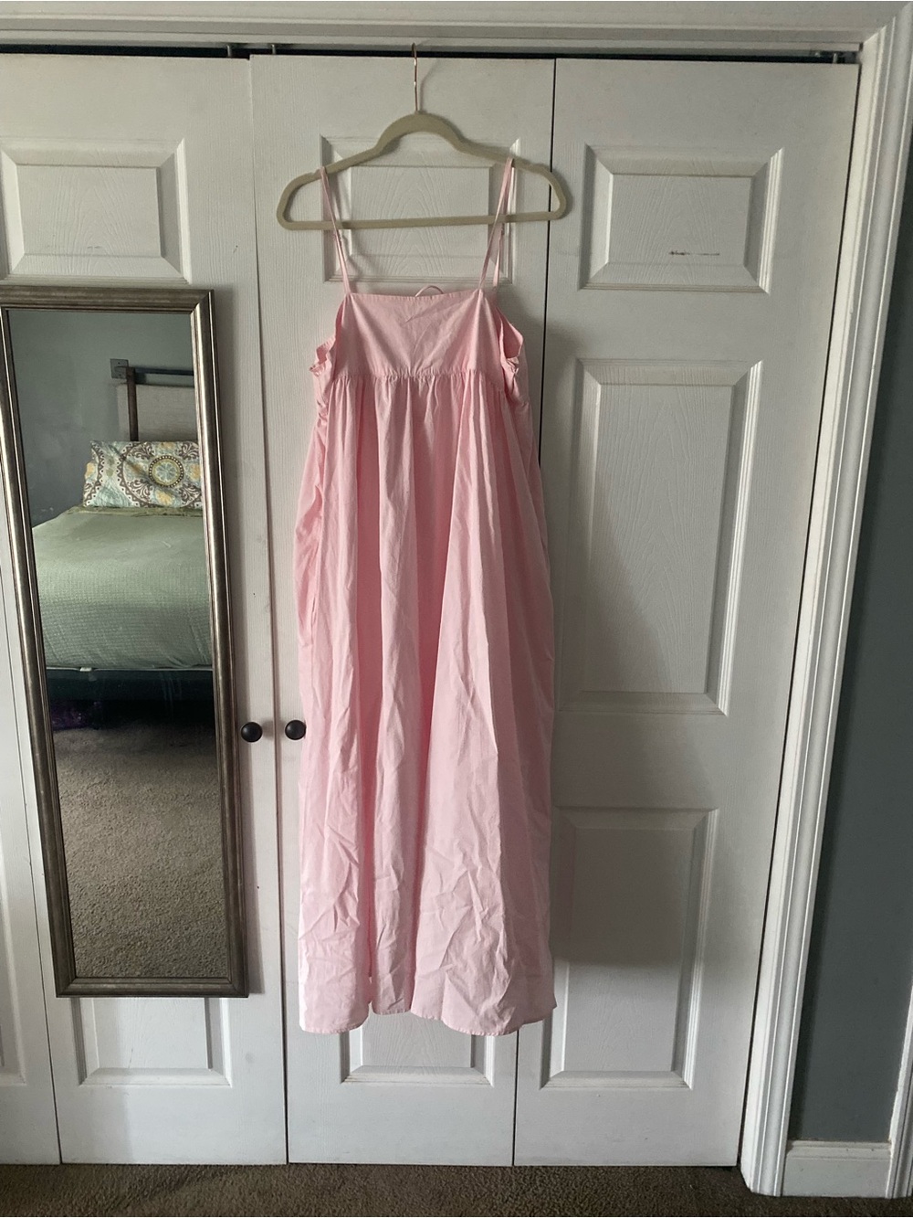 Pale pink babydoll maxi dress